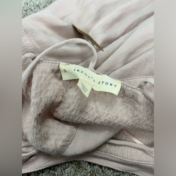 Irene’s Story Taupe pink Sleeveless v-neck front button Midi Dress - Picture 6 of 10